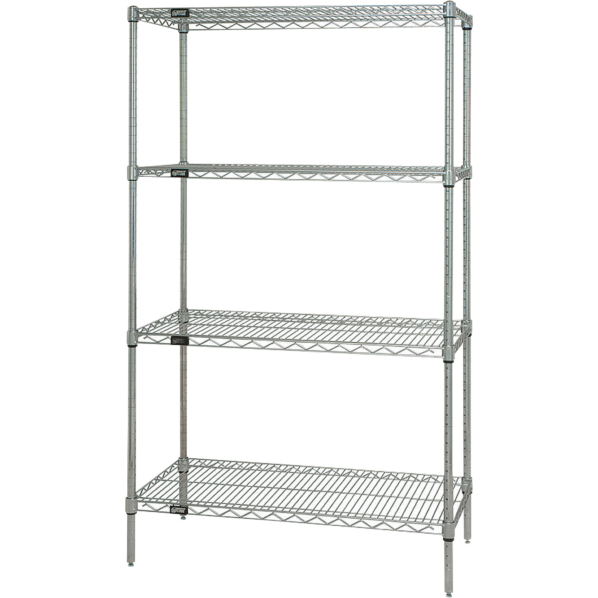 Quantum Chrome Wire Shelving Starter Kit, 72in.W x 18in.D x 74in.H